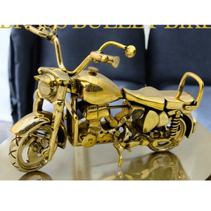 Modern Design Brass Bullet Bike Decorative Ornament For Home Desktop Item Handcrafted Gold Polished Crafts At Low Price - Product Image 4