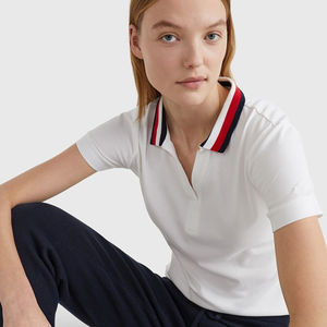 Polo pour femme confortable à manches courtes, en coton doux, style uni personnalisable, vente en gros - Product Image 5