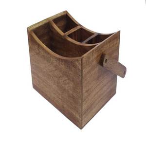 Organisateur en bois multifonctionnel et durable avec poignée, boîte de rangement moderne, support portable pour cuisine, salle de bain, bureau - Product Image 1