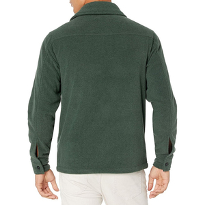 Veste en polaire beige pour homme avec bordure noire, col montant, fermeture éclair, respirante, 100% laine, décontractée, hiver - Product Image 5
