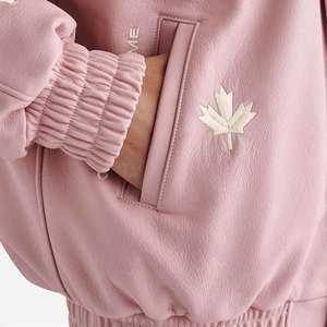 Custom Wholesale Men's Oversized <b>Pink</b> Letterman Varsity <b>Jacket</b> Snap Button Embroidery Chenille Patch Varsity <b>Jacket</b> - Product Image 4