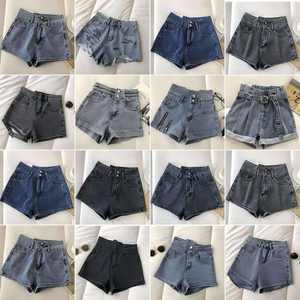 Shorts de Mezclilla de Cintura Alta con Lavado Ácido para Mujer, Transpirables, Ecológicos, de Secado Rápido, 100% Algodón, a la Moda, Súper Sexys, con Agujeros - Product Image 2