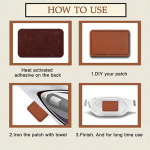 Custom Leather Iron-On Patches Rectangle Applique Logo Badges for Clothing Hats Bags <b>Jackets</b> DIY Craft OEM Wholesale - Product Image 4