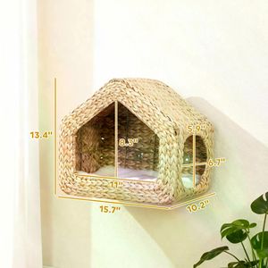 Modern Waterproof Wooden Cat House Custom <b>Logo</b> Solid Pattern Indoor and Travel Use for Small Breeds <b>No</b> Shipments on Weekends - Product Image 1