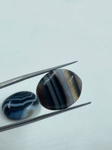 2 Piezas de Ágata Natural de Corte Ovalado en Colores Mixtos, 22.44 Quilates, Piedras Sueltas para Joyería - Product Image 2