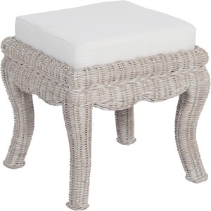 Rattan Ottoman Foam Cushion <b>Stool</b> Square Accent Seat Woven Legs for <b>Bedroom</b> Living Room - Product Image 2