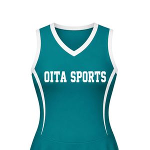 Haut de tennis sublimé vert sarcelle pour femme, sans manches, uniforme de sport athlétique, tenue de jeu, chemise d'entraînement, vêtement pour activités de plein air - Product Image 4