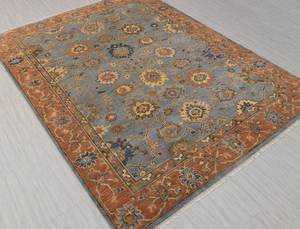 Tapis tissé à la main turc, motif floral, en laine/soie, éco-responsable, adapté aux animaux domestiques, antidérapant, résistant à la saleté, à poils plats - Product Image 4