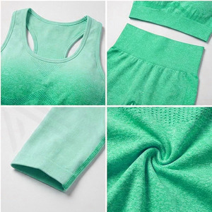 Vente directe usine – Ensemble de sport et yoga pour femme ultra-extensible, motif uni en dentelle, vêtements de sport écologiques, leggings sans couture à séchage rapide - Product Image 6