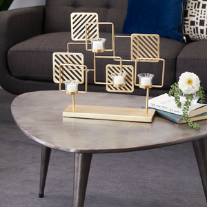 Porte-bougie en fer moderne, élégant et durable, résistant à la chaleur, écologique, pièce maîtresse décorative pour la maison, mariages et événements festifs - Product Image 3