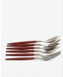 Ensemble de couverts en acier inoxydable avec long manche en bois pour accessoires de vaisselle, cuillères de mariage, ensembles de couverts - Product Image 5