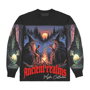 T-shirt vintage imprimé flamme, coupe ample, style streetwear urbain, manches longues, 100% coton, pour homme. - Product Image 4