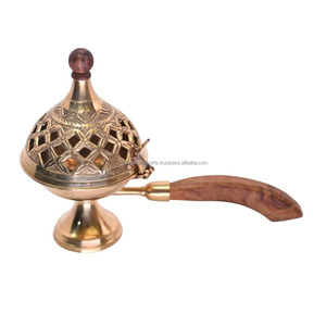 Brûleur Loban en laiton fabriqué à la main, brûleur d'encens pour encens, bakhoor Loban Guggal Myrrhe etc. - Product Image 4