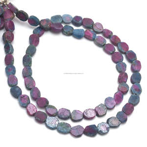 Natural <b>Ruby</b> Zoisite Smooth Slice Shape 8 Inches 6.5x6.5 TO 10x13 mm Gemstone Beads Strand For Making Jewelry <b>Bracelet</b> Necklace - Product Image 2