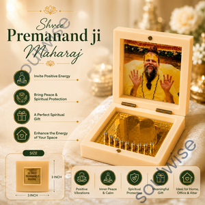 Shree Premand Ji Maharaj - Arte Cuadrado de Madera Hecho a Mano y Ecológico para Mejorar la Abundancia y el Éxito - Product Image 3