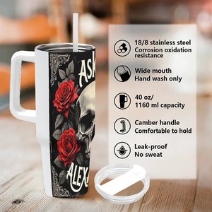 Custom Stainless Steel Tumbler 40oz <b>Large</b> Capacity Drinkware With Handle For Outdoor Use - Product Image 5