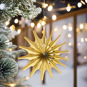 Wholesale Printed <b>Paper</b> Fans Flat <b>Honeycomb</b> Style for Christmas Party and Event <b>Decorations</b> Supplies - Product Image 3