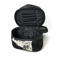 Sac à cosmétiques en cuir de vachette de luxe, organiseur de maquillage portable, pochette de voyage