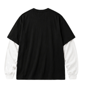 เสื้อยืดคอกลมแขนยาวสองชั้นสำหรับผู้ชายเสื้อคอตตอนรุ่นออกแบบได้ตามต้องการ - Product Image 5