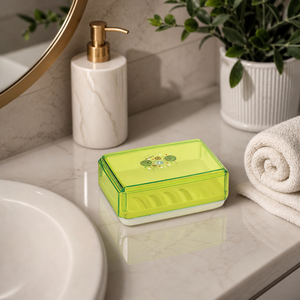 Light Luxury Plastic <b>Soap</b> <b>Holder</b> with Double-layer Drainage Holes - Product Image 2
