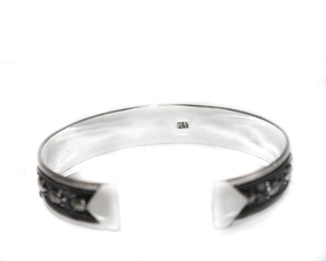Plata de Ley 925 sólida, ajustable, negro, rodio y chapado en oro, brazalete de tortuga grabado, acabado oxidado, joyería Unisex - Product Image 4