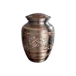Heart Engraved Maroon Brass Cremation Urn With <b>Keepsake</b> Elegant and Secure Urn <b>for</b> Funeral Memorial Burial Urns On Sale - Product Image 2