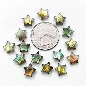Labradorite naturelle chatoyante, taille étoile lisse 10mm, pierre précieuse sculptée à la main, pierre brute pour la fabrication de bijoux, prix de gros en vrac - Product Image 2