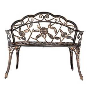 Panchina da Giardino in Alluminio Pressofuso da 98 cm, Sedia Decorativa per Cortile e Parco - Product Image 3