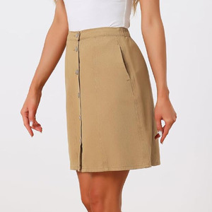 Women's Vintage Straight Washed Denim Skirt Elegant Casual Design Soft 100% Cotton Fabric Wholesale Available - Product Image 1