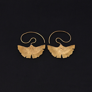 Pendientes de latón dorado en espiral, modernos - Product Image 2