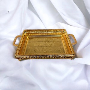 Home Hotel Restaurant Wedding Modern Metal Handicraft Multi-Functional Serving <b>Tray</b> Gold Polished Designer Customized - Product Image 3