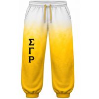 Pantalon de jogging décontracté oversize tie-dye blanc et or pour femmes Sigma Gamma Rho, style streetwear personnalisé pour sororité grecque