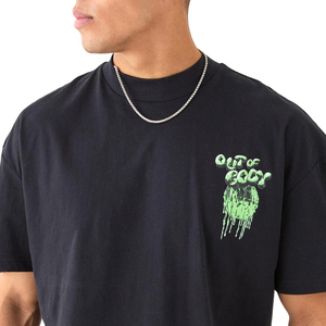Camiseta de algodón de alta calidad para hombre, camiseta extragrande de cuello redondo, OEM, camiseta de moda, 100% algodón. - Product Image 3