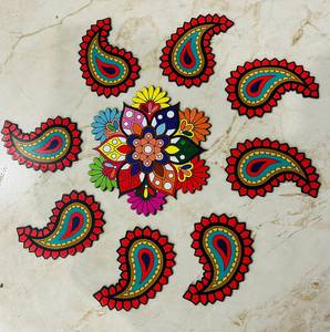 Ensemble de Décoration Festive Premium en Gros : Planche Modulaire Rangoli de 14 Pouces en MDF, Tapis de Sol en Bois pour Mandir, Salle de Prière, Diwali – Le Meilleur Ornement Festif - Product Image 3