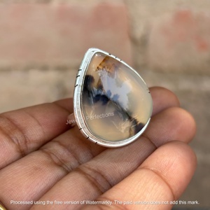 Tendance, Meilleures ventes, Vente en gros : Agate de Montana originale, taille poire, sertie clos, en argent sterling 925, pour femme, style religieux, pour mariage - Product Image 1