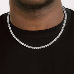 Collar de tenis de moissanita de alta calidad, pasa la prueba del diamante, cadena de joyería para bodas y fiestas, para mujeres y hombres - Product Image 1