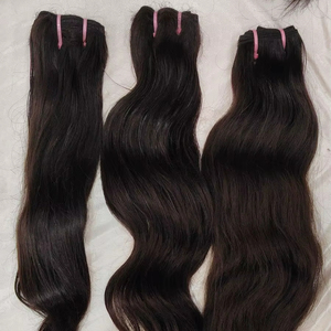 Extensions de cheveux humains vierges Remy indiens non transformés cuticule alignée Remy Double matériau de cheveux bruts bouclés ondulés droits - Product Image 1