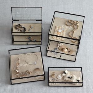 Handmade Metal And Glass Jewelry Box Organizer For Storing Rings Earrings Necklaces And <b>Decorative</b> Items - Product Image 1