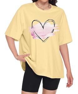 Nueva Colección de Camisetas de Mujer Estampadas 100% Algodón, Manga Corta, Cuello Redondo, Hombros Caídos, Talla Grande, Cómodas, de Bangladesh - Product Image 2