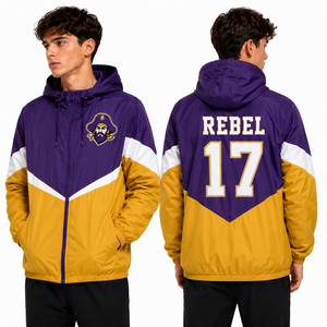 Chaqueta Cortavientos Personalizada para Hombre, con Logotipo Bordado de Wolfpack, Nombre y Número en la Espalda, con Capucha, Ropa de Equipo, Venta al Por Mayor, OEM - Product Image 2