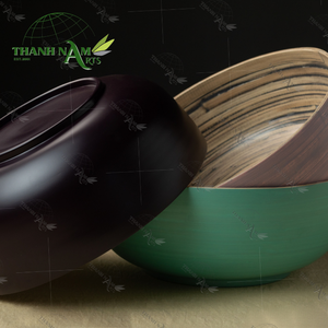 Bol réutilisable en laque Bol en bambou tourné à la main Bol à salade en bambou léger et écologique pour la vaisselle de cuisine Vietnam - Product Image 2