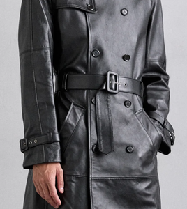 Abrigo de Cuero para Hombre de Alta Calidad, Abrigo Largo de Invierno con Decoración, Talla Grande, Abrigo de Cuero Hecho a Medida, Ropa de Exterior Cómoda - Product Image 2