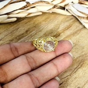 Trendy New Moonstone <b>Rings</b> Boho Brass Jewelry For Women 18k <b>Gold</b> Plated Dainty Chevron Wave Crown <b>Ring</b> For [Wholesale/OEM/ODM] - Product Image 5
