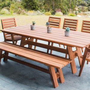 Juego de Muebles de Jardín de Madera de Acacia/Ratán/Mimbre de Vietnam para 4/6/8 Personas, Embalaje KD, Muebles de Patio Minimalistas para Uso en el Jardín - Product Image 5