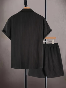 Conjunto de Camiseta Polo y Pantalones Cortos Personalizados con Logotipo para Hombre, Estilo Urbano de Verano, Talla Grande, Tejido de Punto Térmico de Diseño, Colores Personalizados - Product Image 2