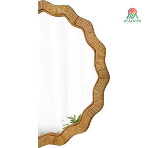 24 Inch Round Woven Rattan <b>Wall</b> <b>Mirror</b> for Bedroom Living Room Bathroom Farmhouse Decor - Product Image 2