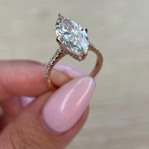 5.30 Carat Marquise Cut Lab Grown Diamond 18K Gold <b>Ring</b> for Women | Luxury <b>Solitaire</b> Engagement <b>Ring</b> | Elegant Bridal Wedding - Product Image 6