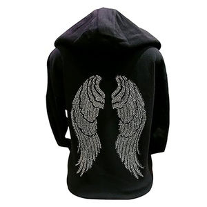 Meilleures sweats à capuche pour femmes en polaire avec logo personnalisé en strass, fermeture éclair intégrale, qualité supérieure, vente en gros directe usine - Product Image 5