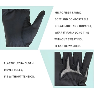 Gant de golf noir intégral respirant en microfibre et cuir, avec poignet réglable en velcro, vente en gros d'usine, OEM personnalisé - Product Image 5