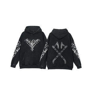 Custom Graphic Acid Wash Hoodie Vintage Wash Hip Hop Hoodie for Men Street Wear Pullover Hoodies Fully Customized - Product Image 2